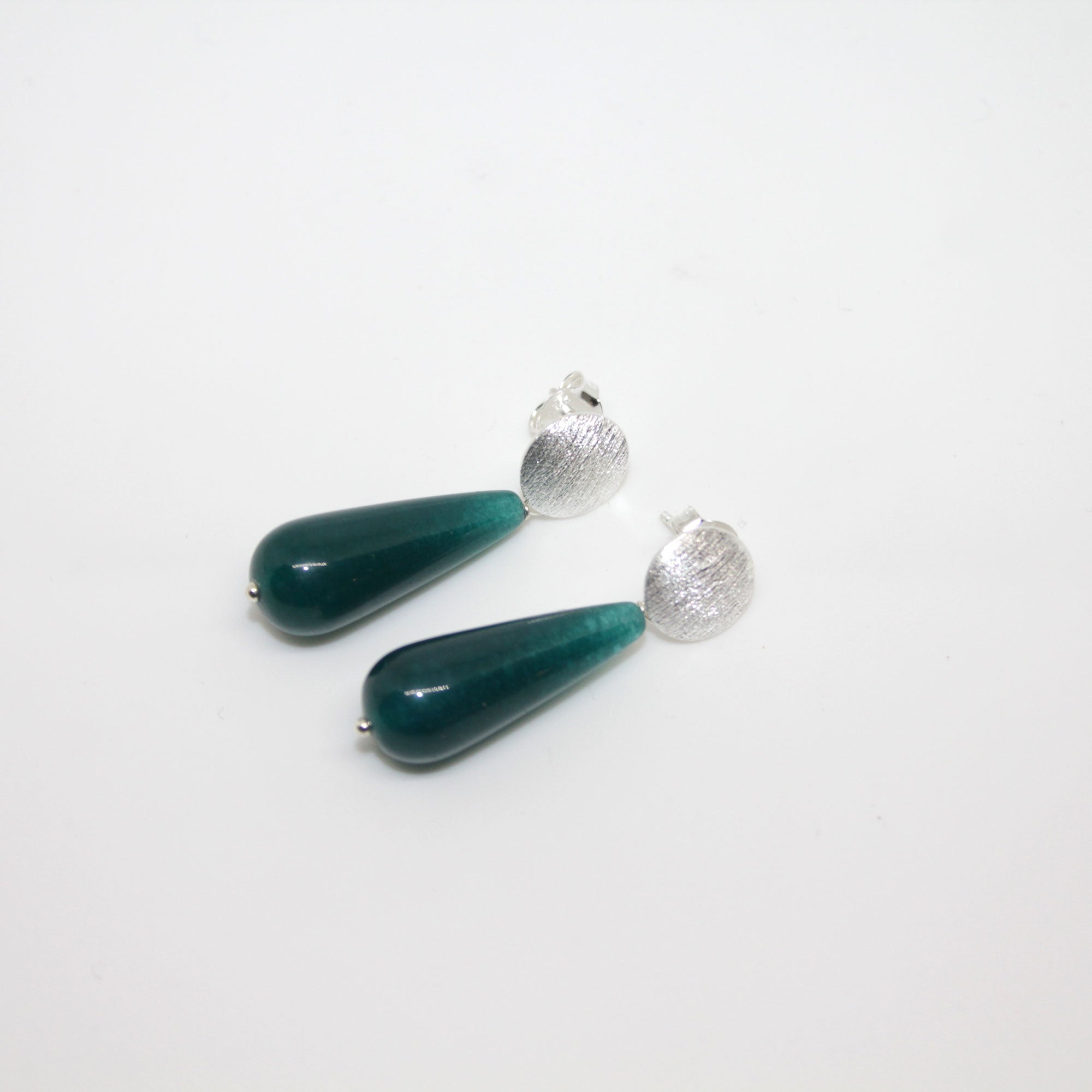 Jade drop Petrol Ohrring