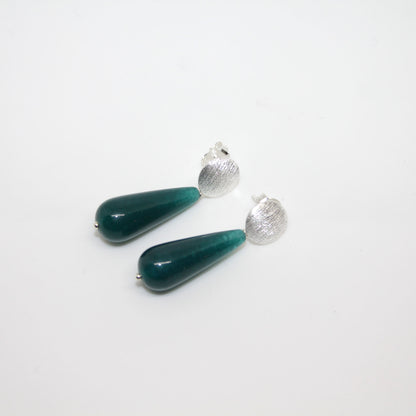 Jade drop Petrol Ohrring