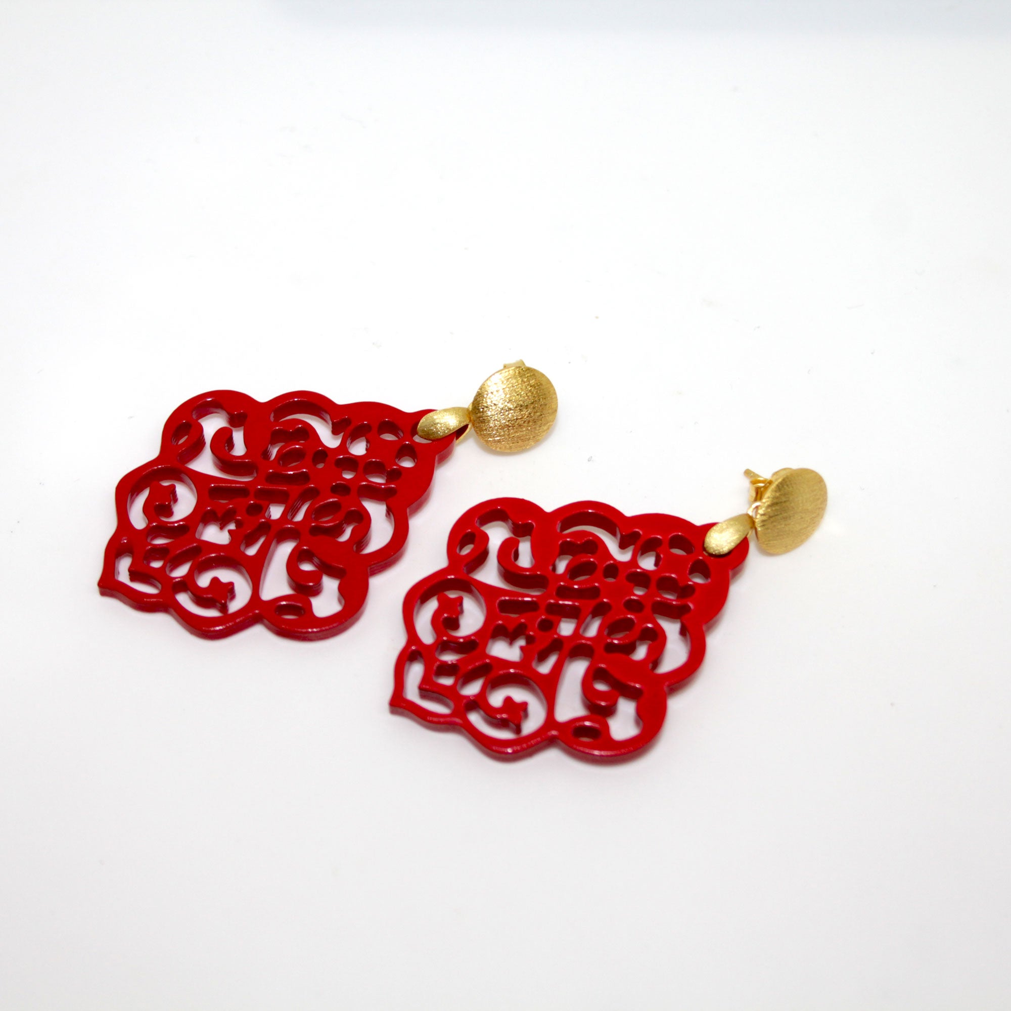 Jessy Rot Hornohrringe