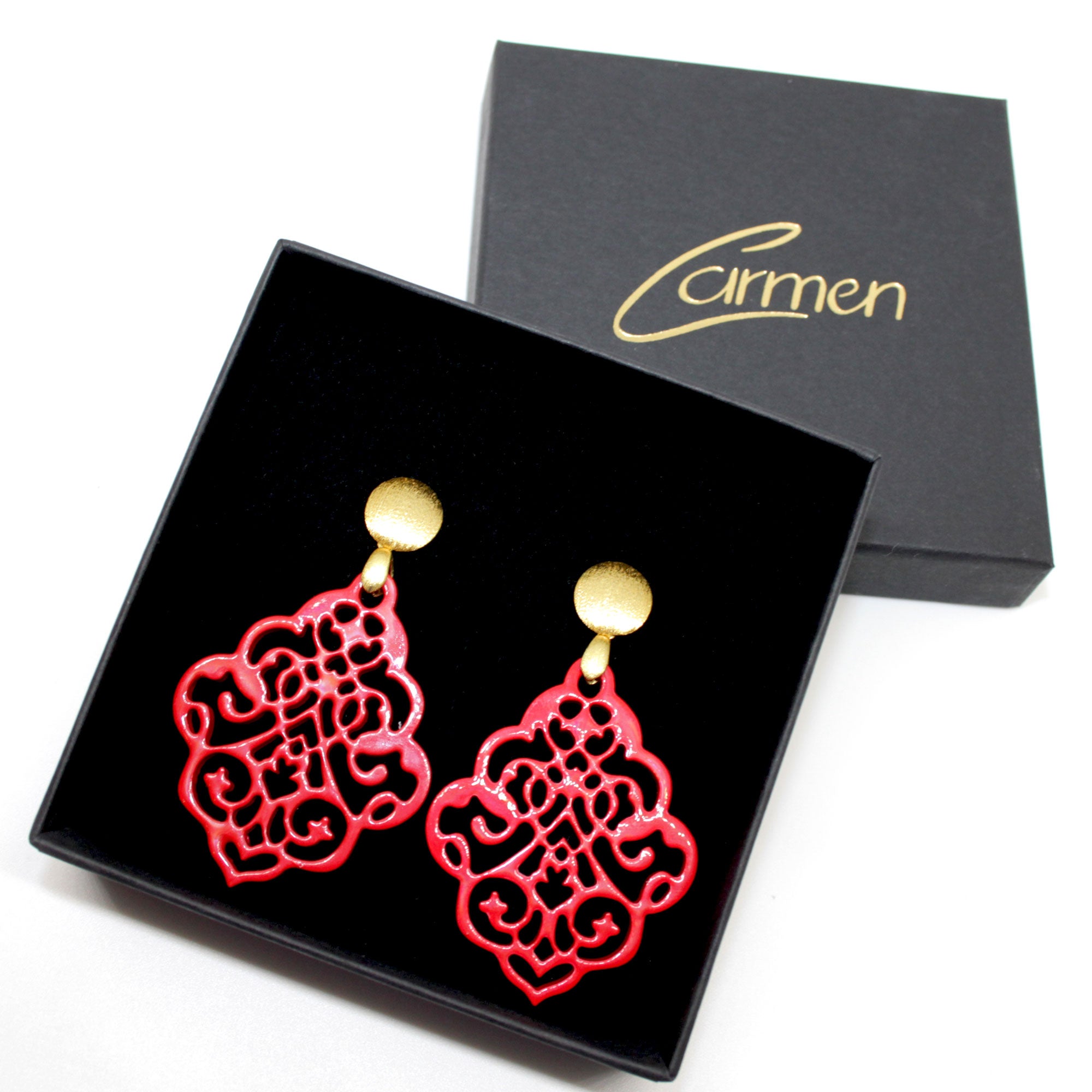 Jessy Rot Hornohrringe