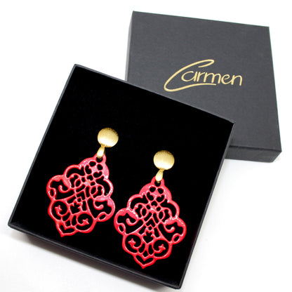 Jessy Rot Hornohrringe