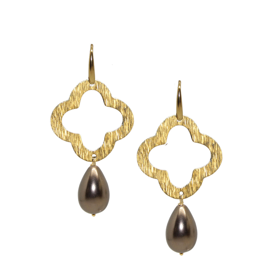 Muschelkern Clover Braun Ohrring