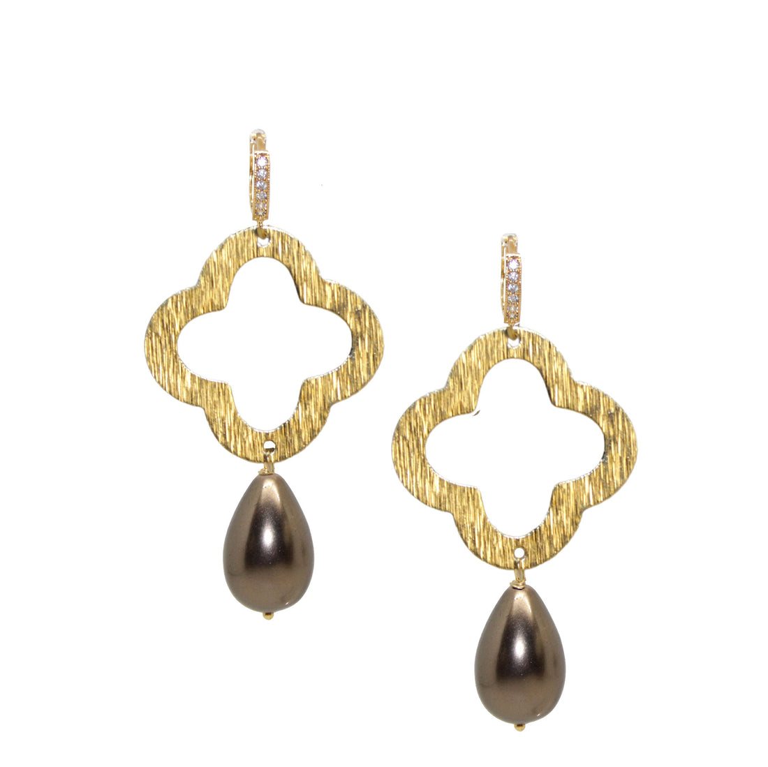 Muschelkern Clover Braun Ohrring