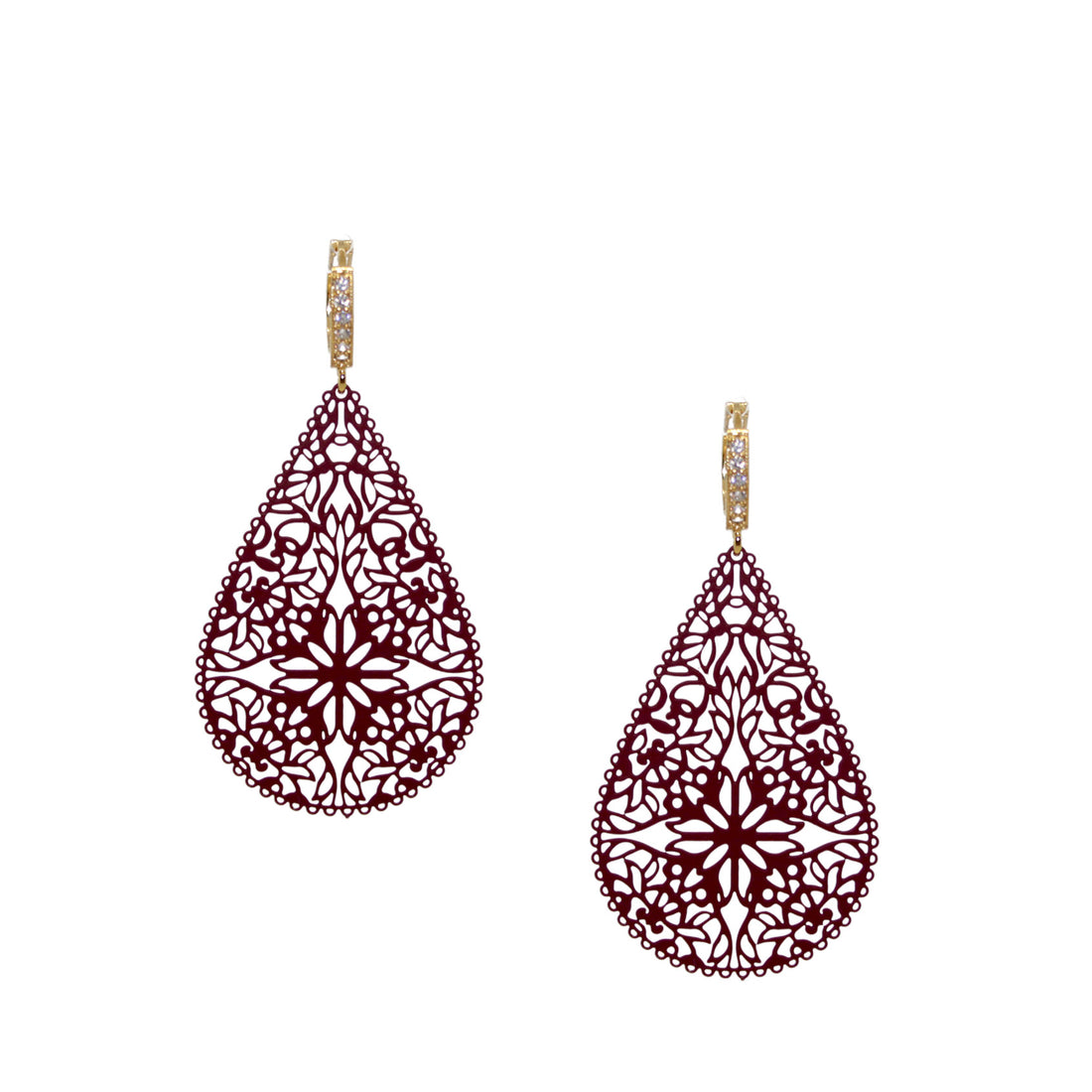 Olivia Burgundy Ohrring