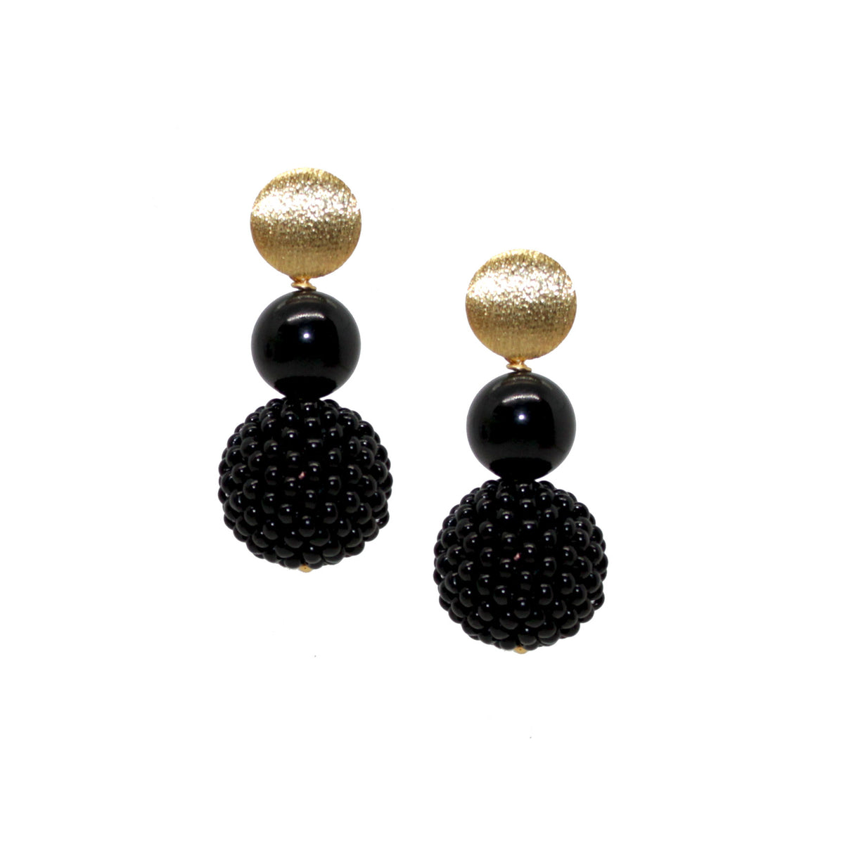 Pearl Ball Schwarz Ohrring