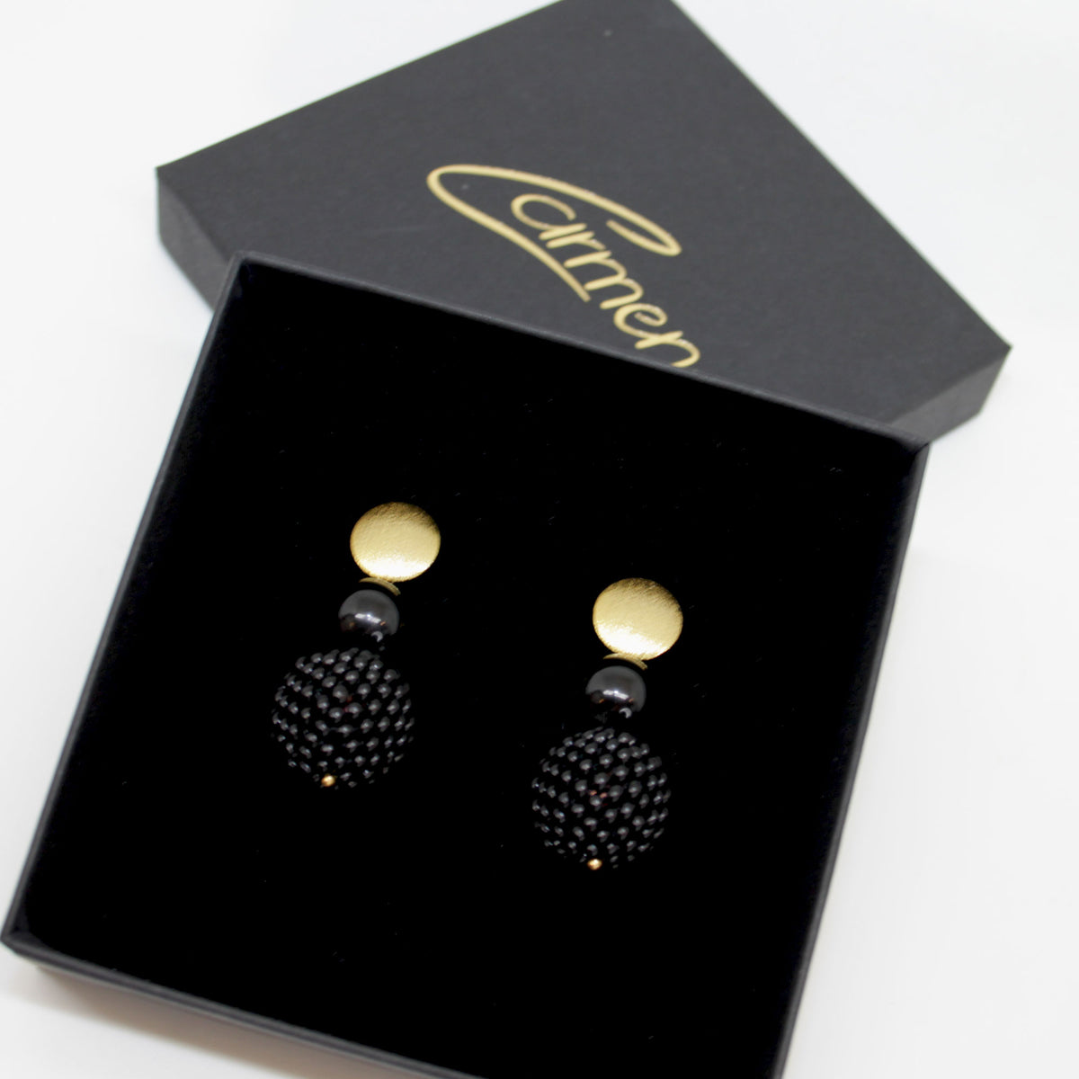 Pearl Ball Schwarz Ohrring