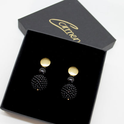 Pearl Ball Schwarz Ohrring
