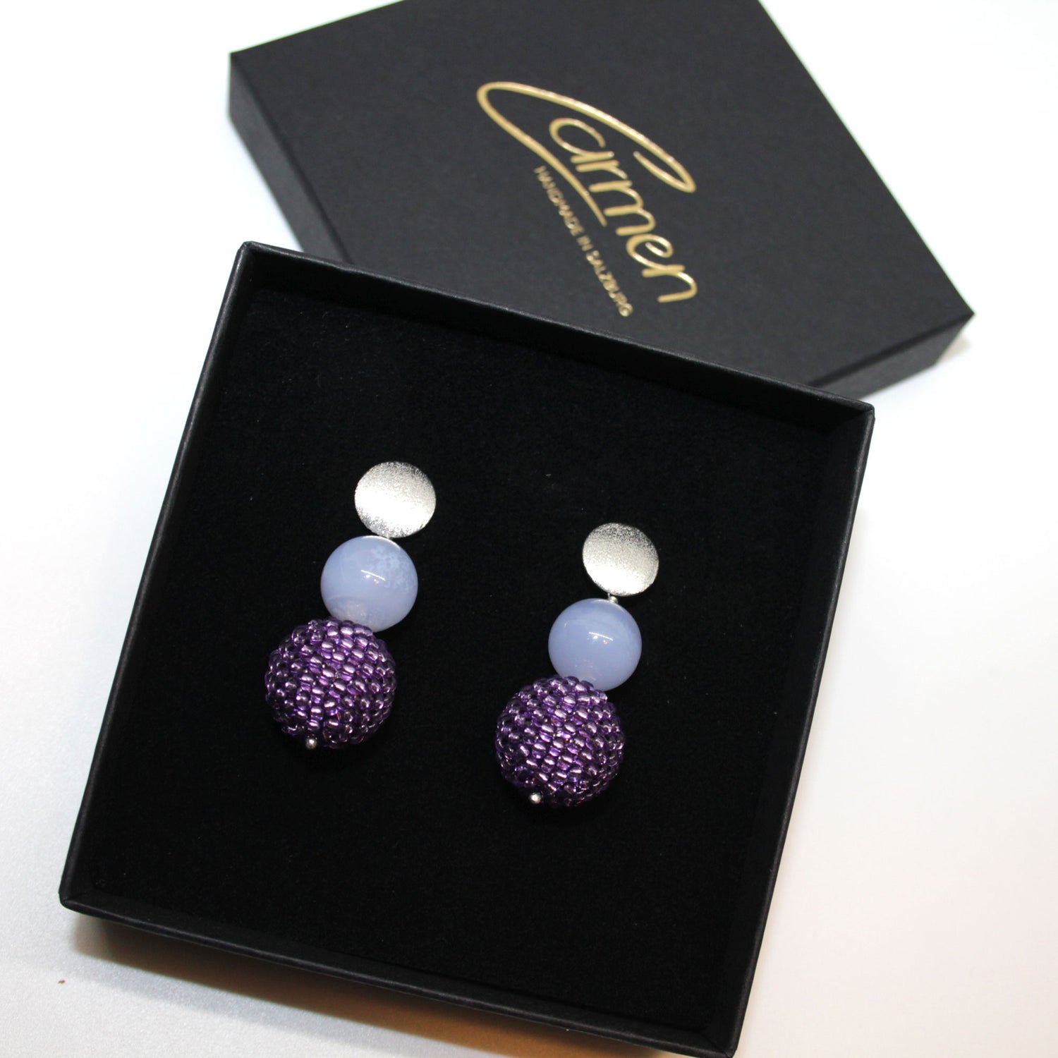 Pearl Ball Lila Ohrring