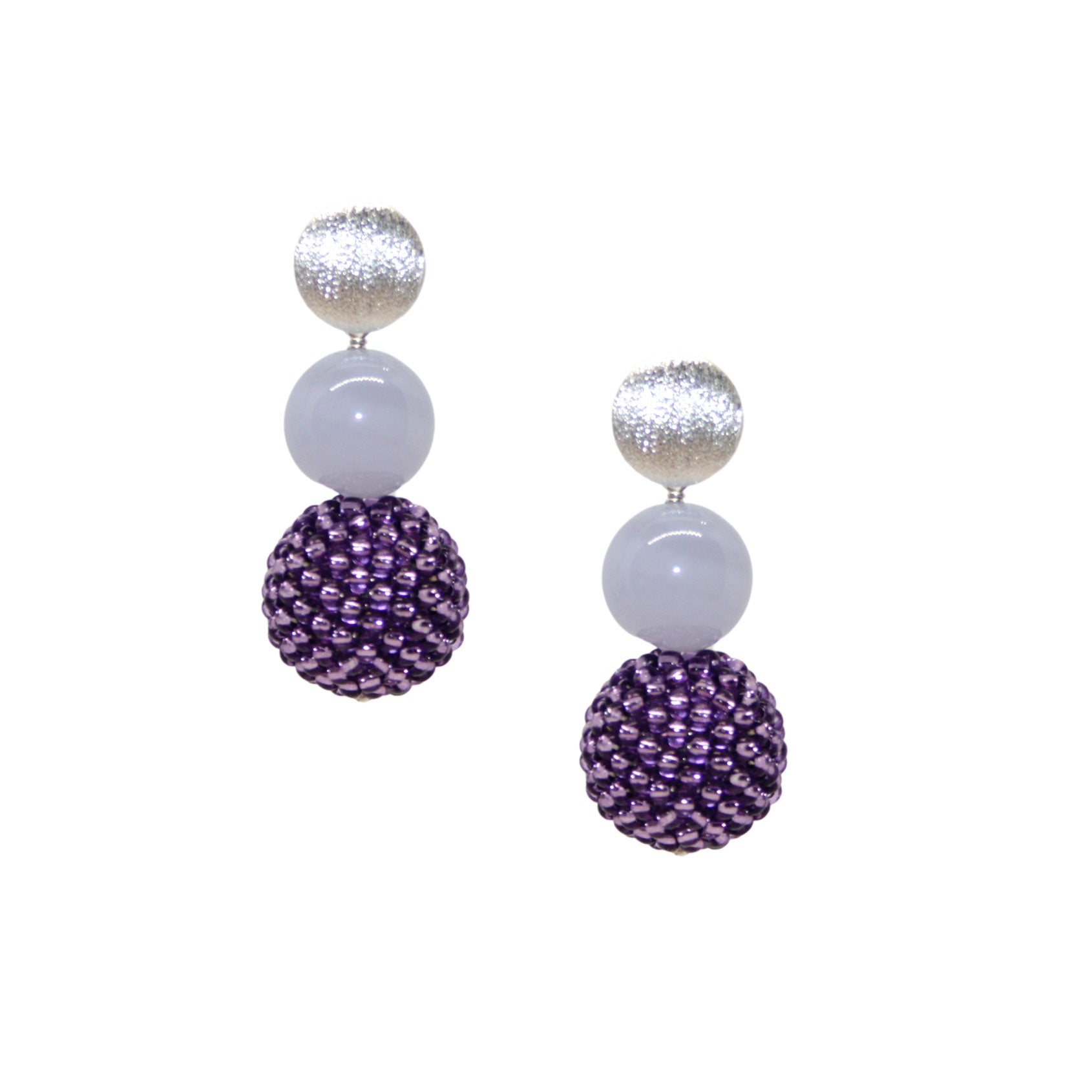 Pearl Ball Lila Ohrring