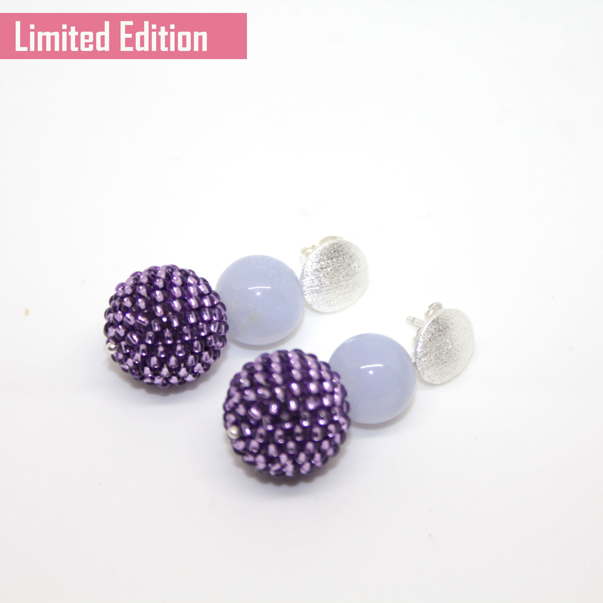 Pearl Ball Lila Ohrring