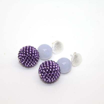 Pearl Ball Lila Ohrring