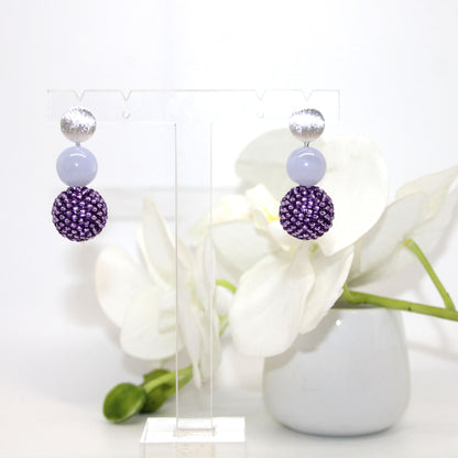Pearl Ball Lila Ohrring