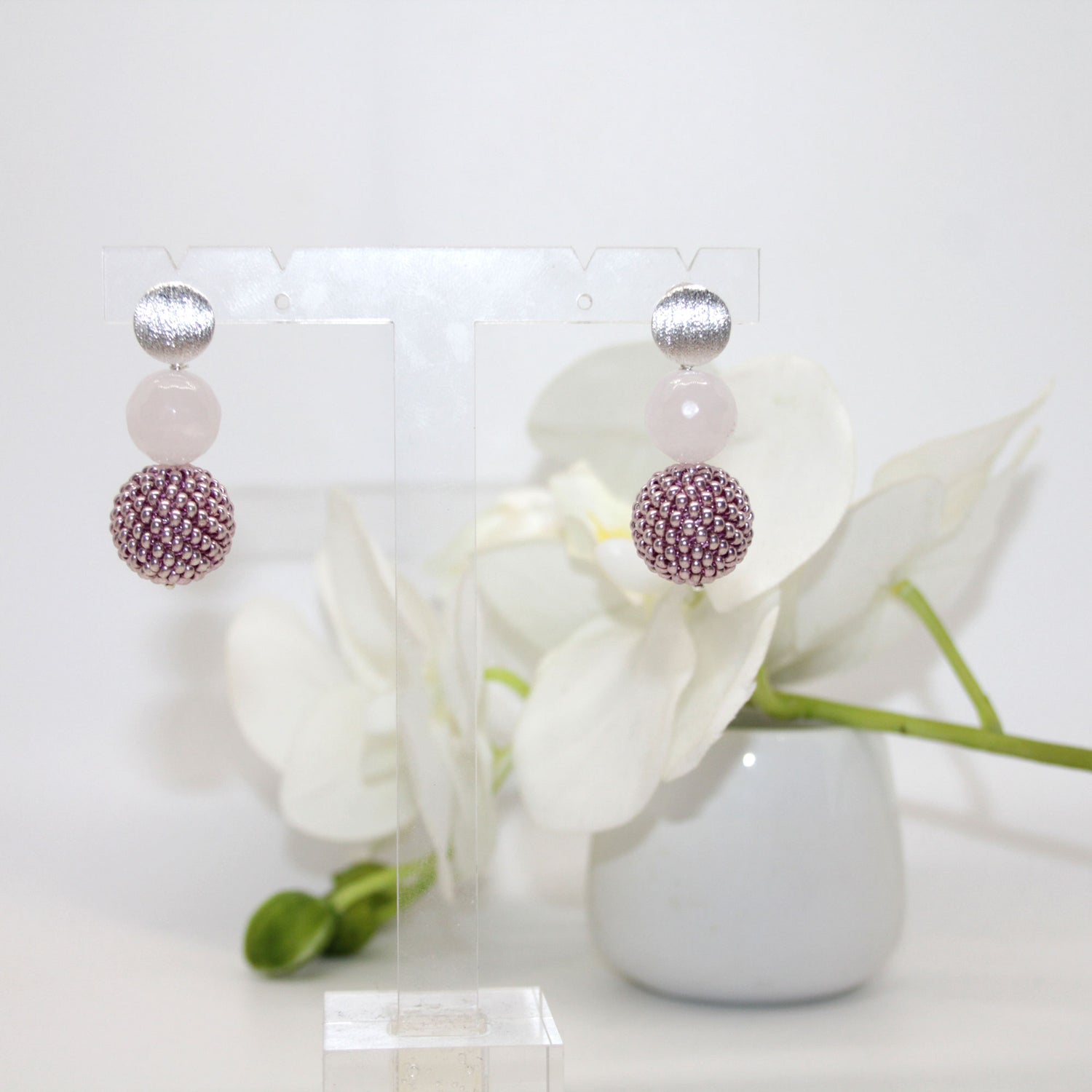 Pearl Ball Rosa Ohrring
