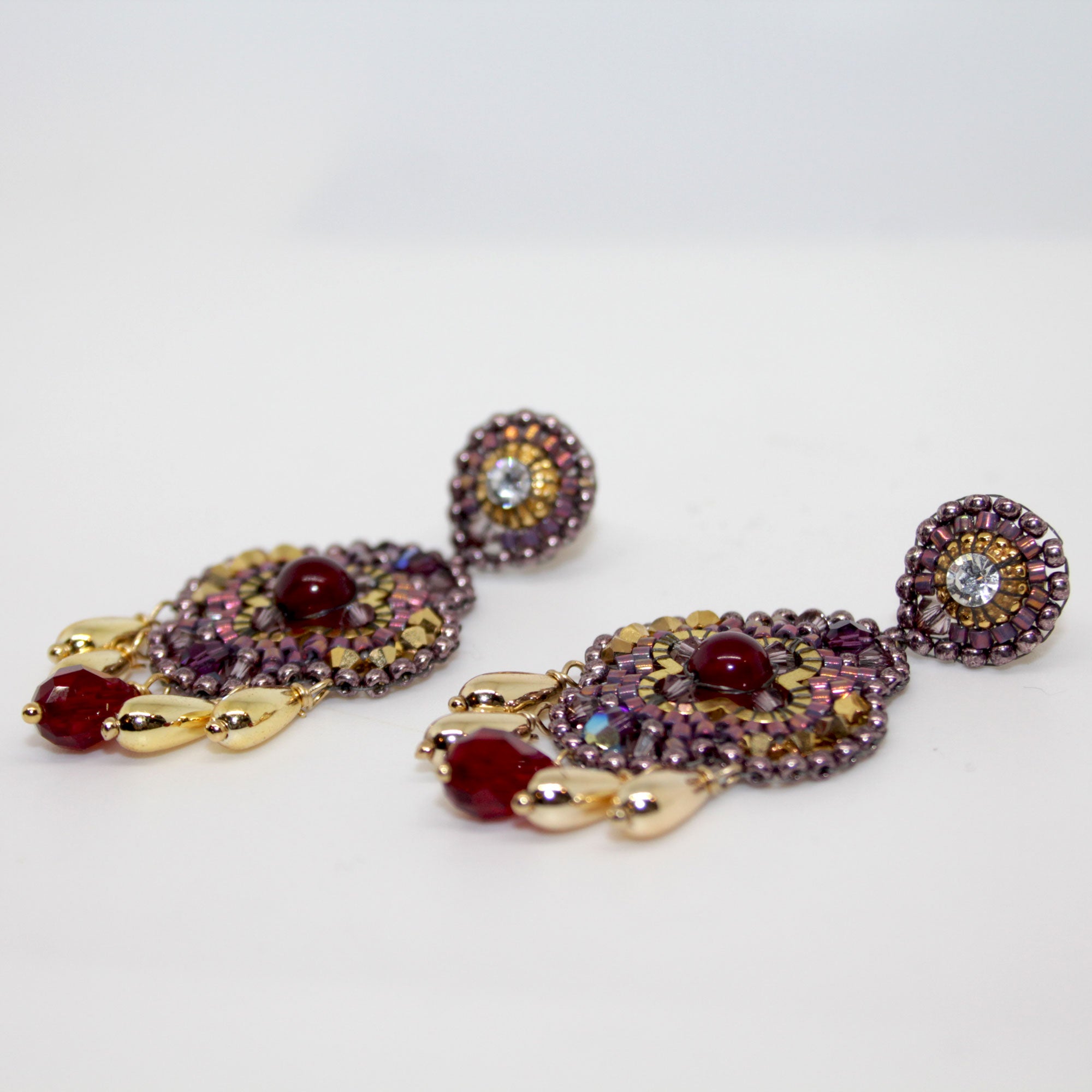 Shining Autumn Star Red Ohrring