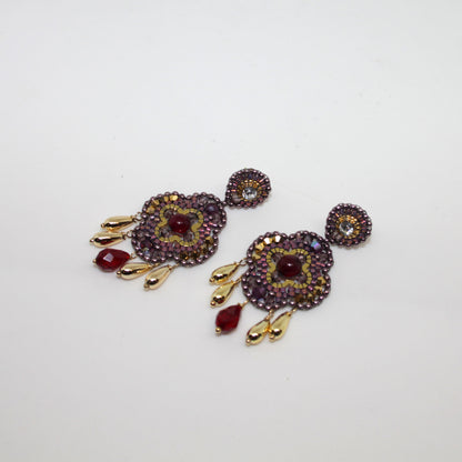 Shining Autumn Star Red Ohrring