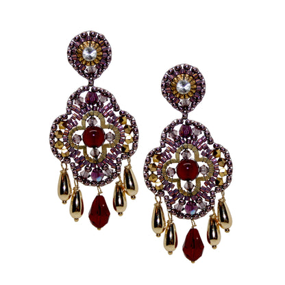 Shining Autumn Star Red Ohrring