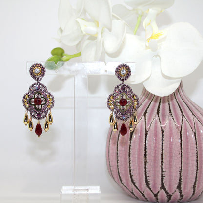 Shining Autumn Star Red Ohrring