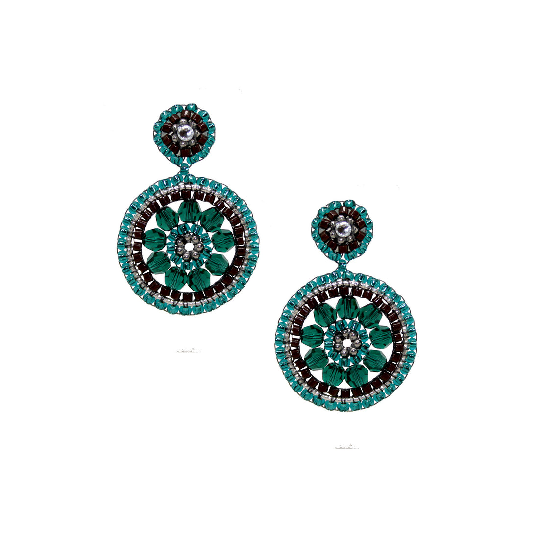Roundup Girl Green Brown Ohrring
