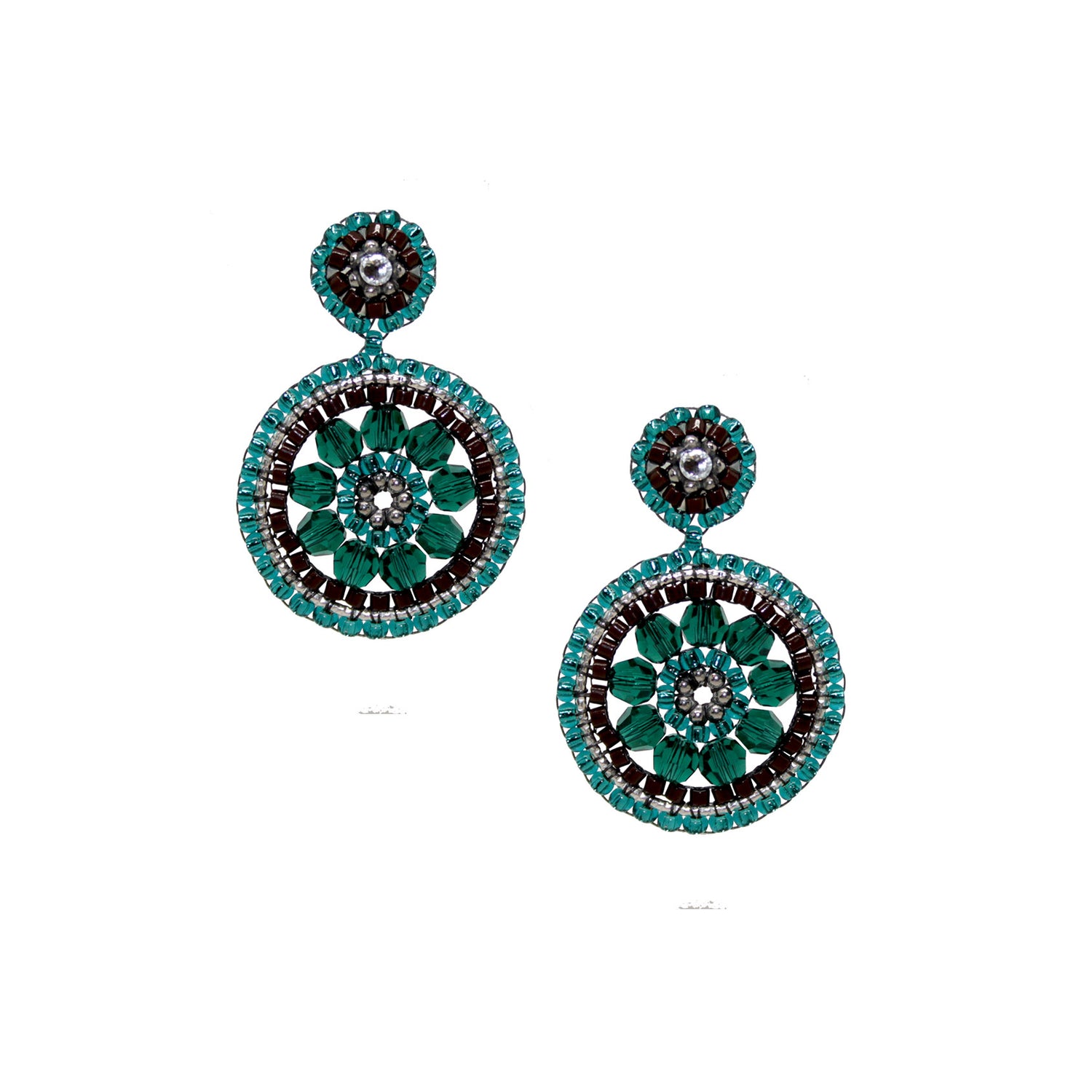 Roundup Girl Green Brown Ohrring