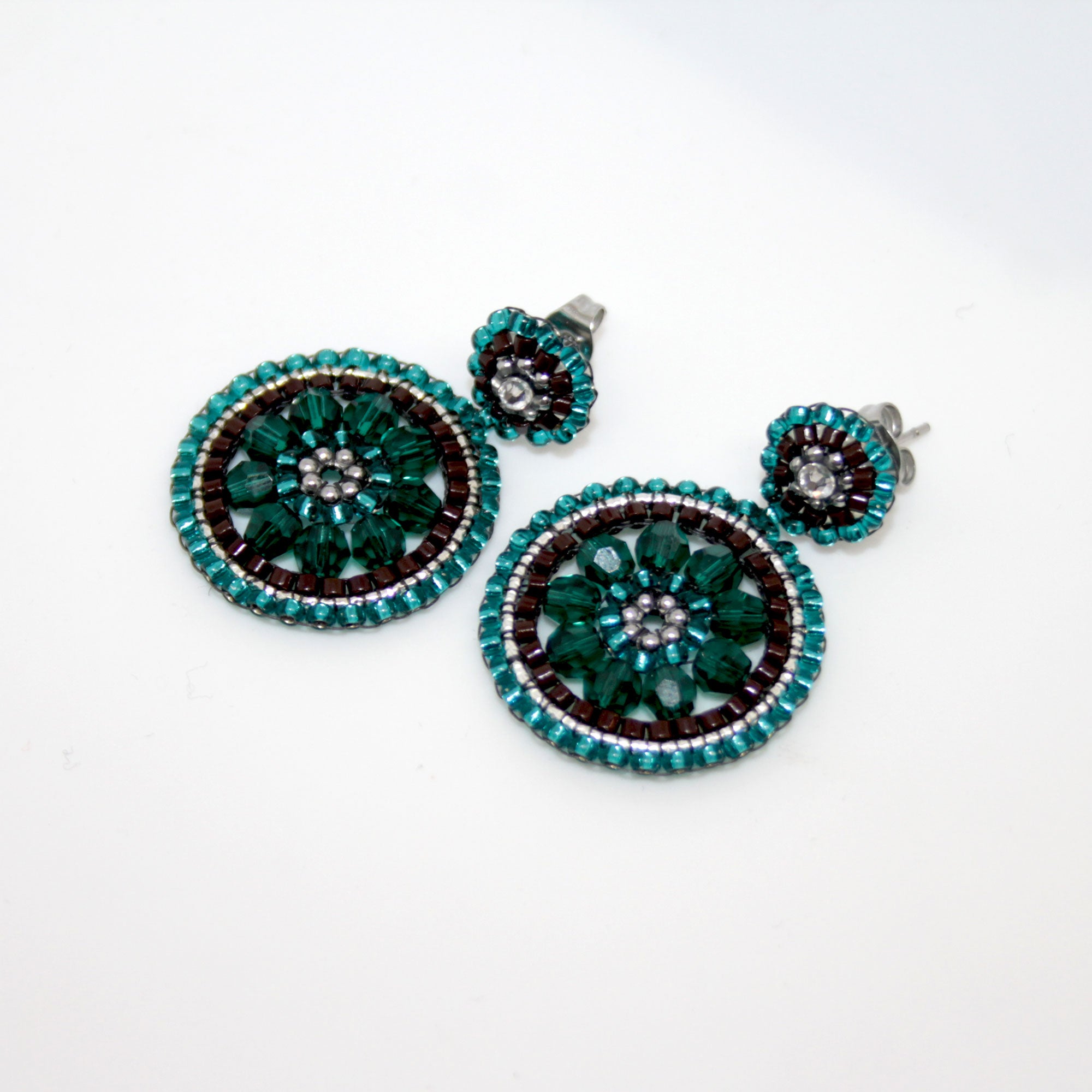 Roundup Girl Green Brown Ohrring