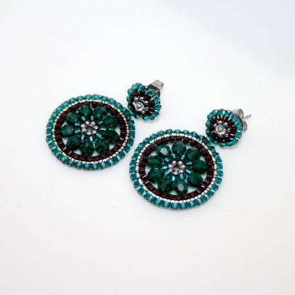 Roundup Girl Green Brown Ohrring