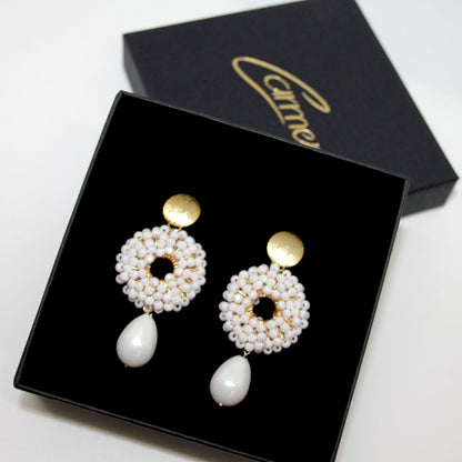 Rasalie Shell Pearl Ohrring handgefertigt in Österreich