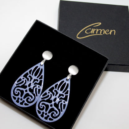 Drop helles Lila Hornohrringe