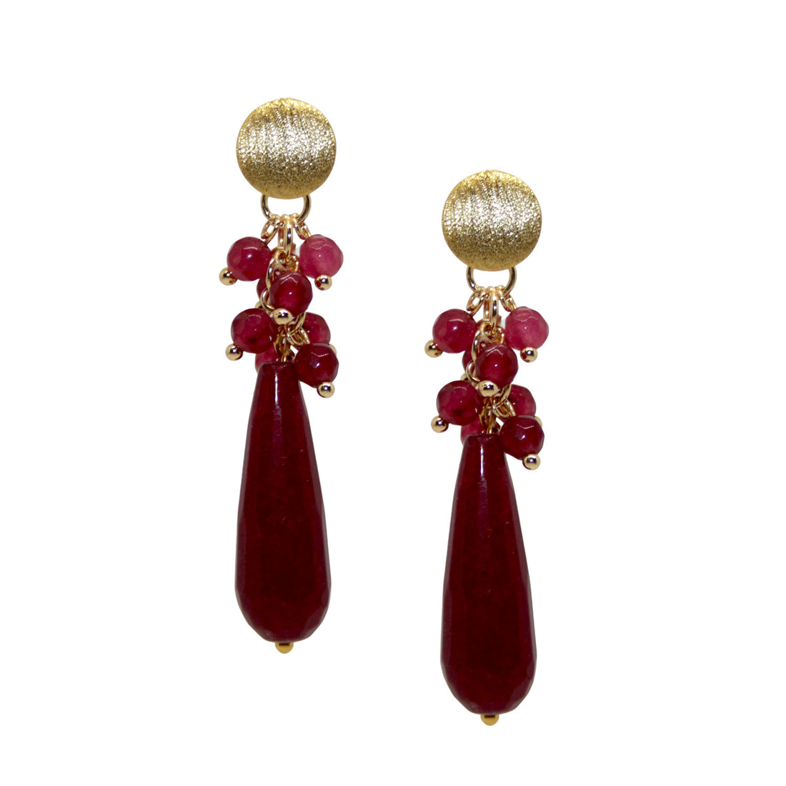 Variety Star Jade Burgundy Ohrring handgefertigt