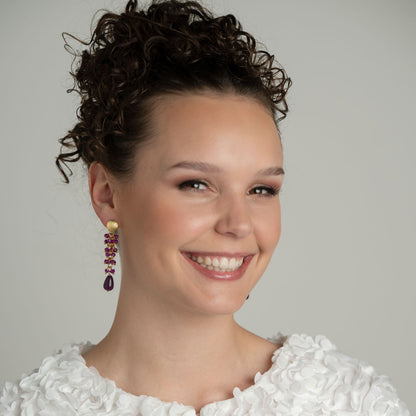 Variety Star lila Jade Ohrring handgefertigt in Österreich
