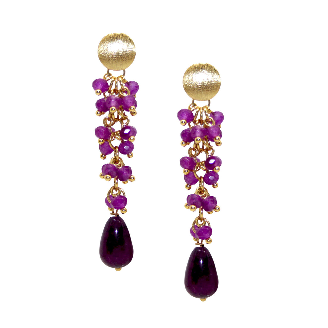 Variety Star lila Jade Ohrring handgefertigt in Österreich