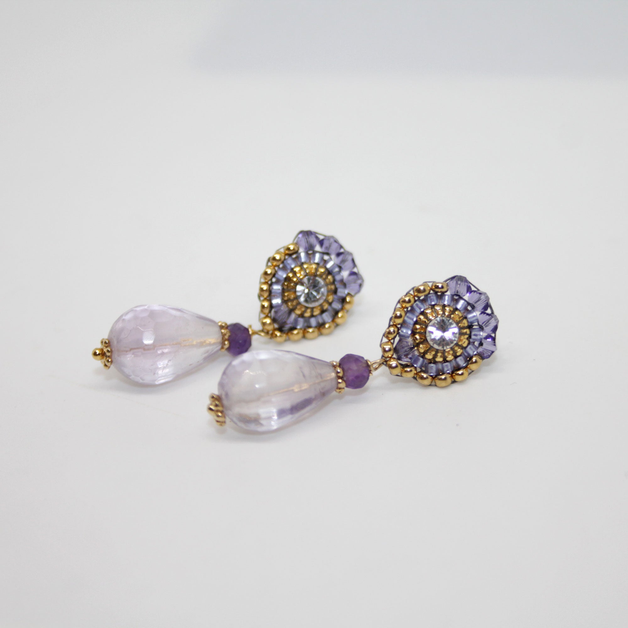 Small Amethyst Sprinkle Ohrring handgefertigt in Österreich