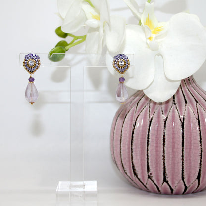 Small Amethyst Sprinkle Ohrring handgefertigt in Österreich