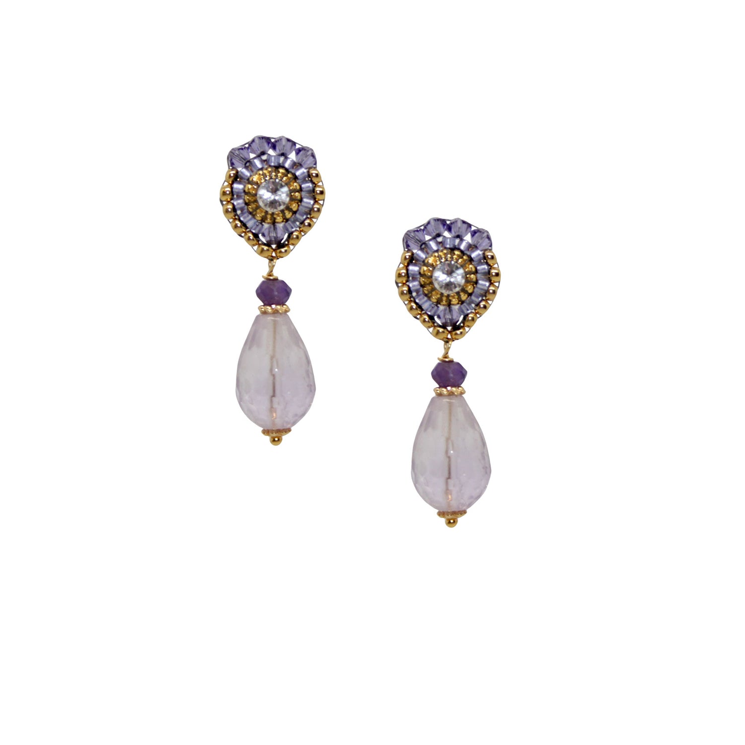Small Amethyst Sprinkle Ohrring handgefertigt in Österreich