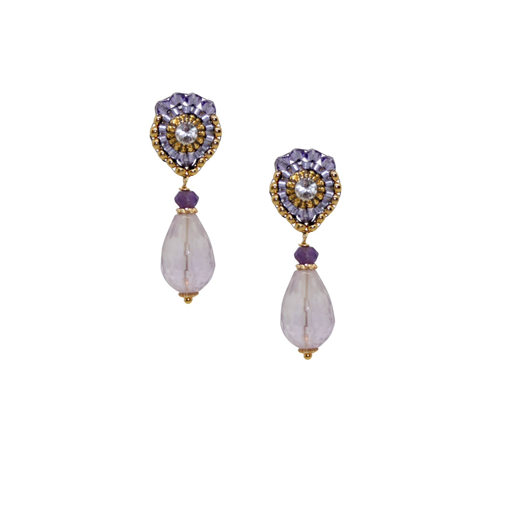 Small Amethyst Sprinkle Ohrring handgefertigt in Österreich