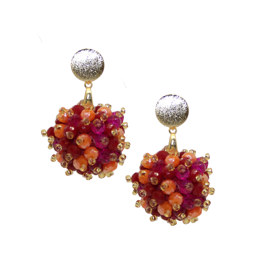 Beerenohrring Orange-Pink