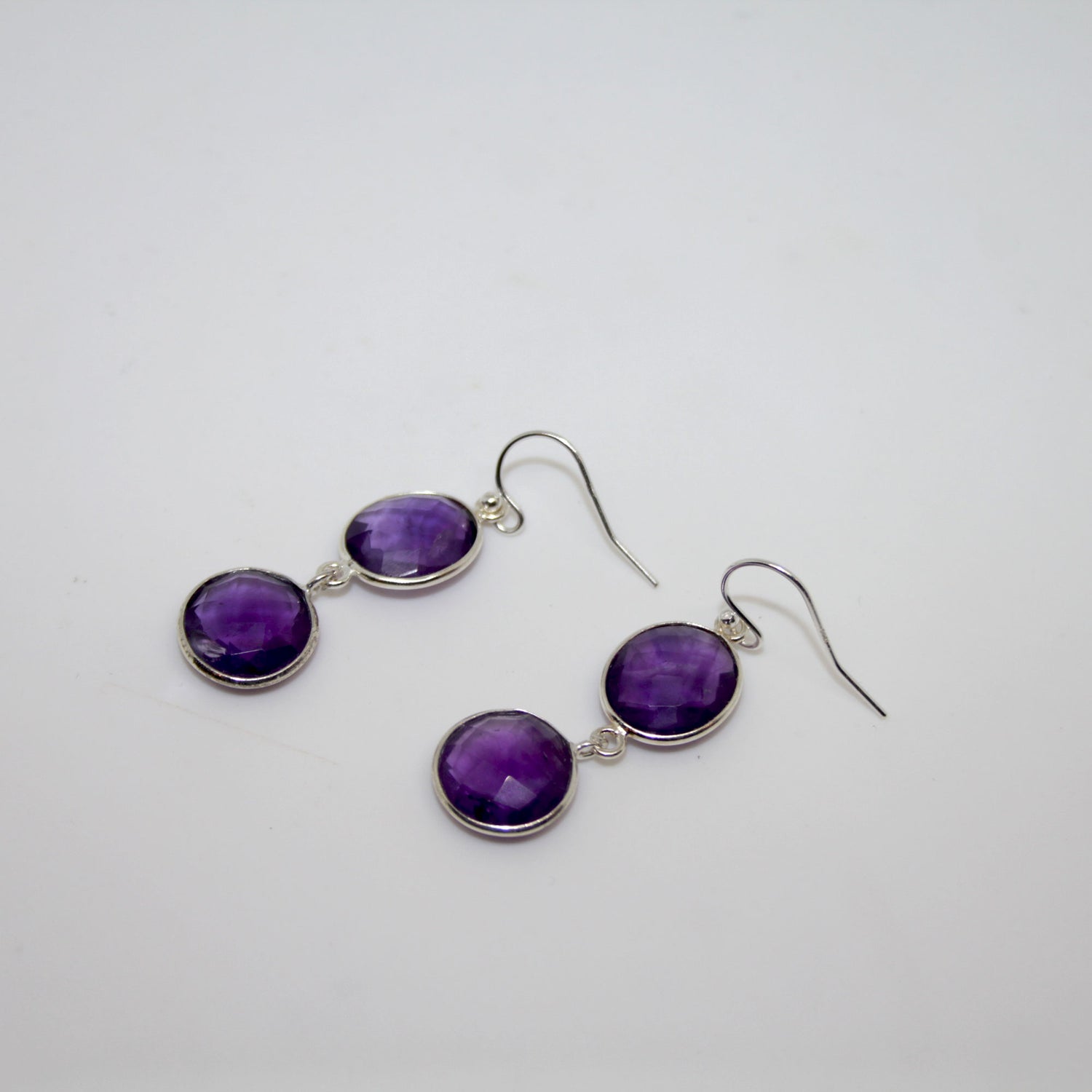 Double Amethyst Ohrring