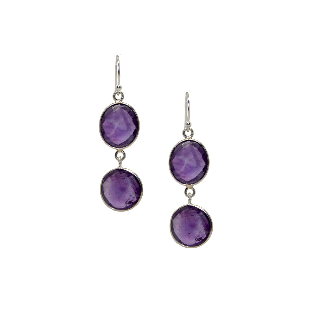 Double Amethyst Ohrring
