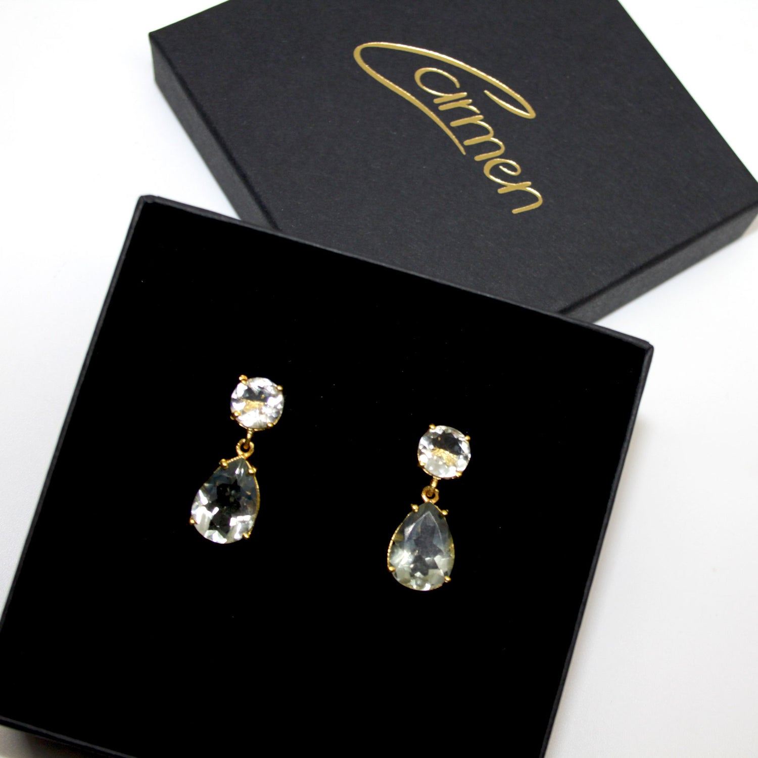 Grüner Amethyst Drop Ohrring
