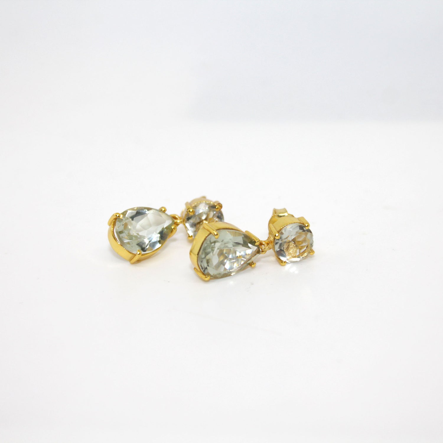 Grüner Amethyst Drop Ohrring