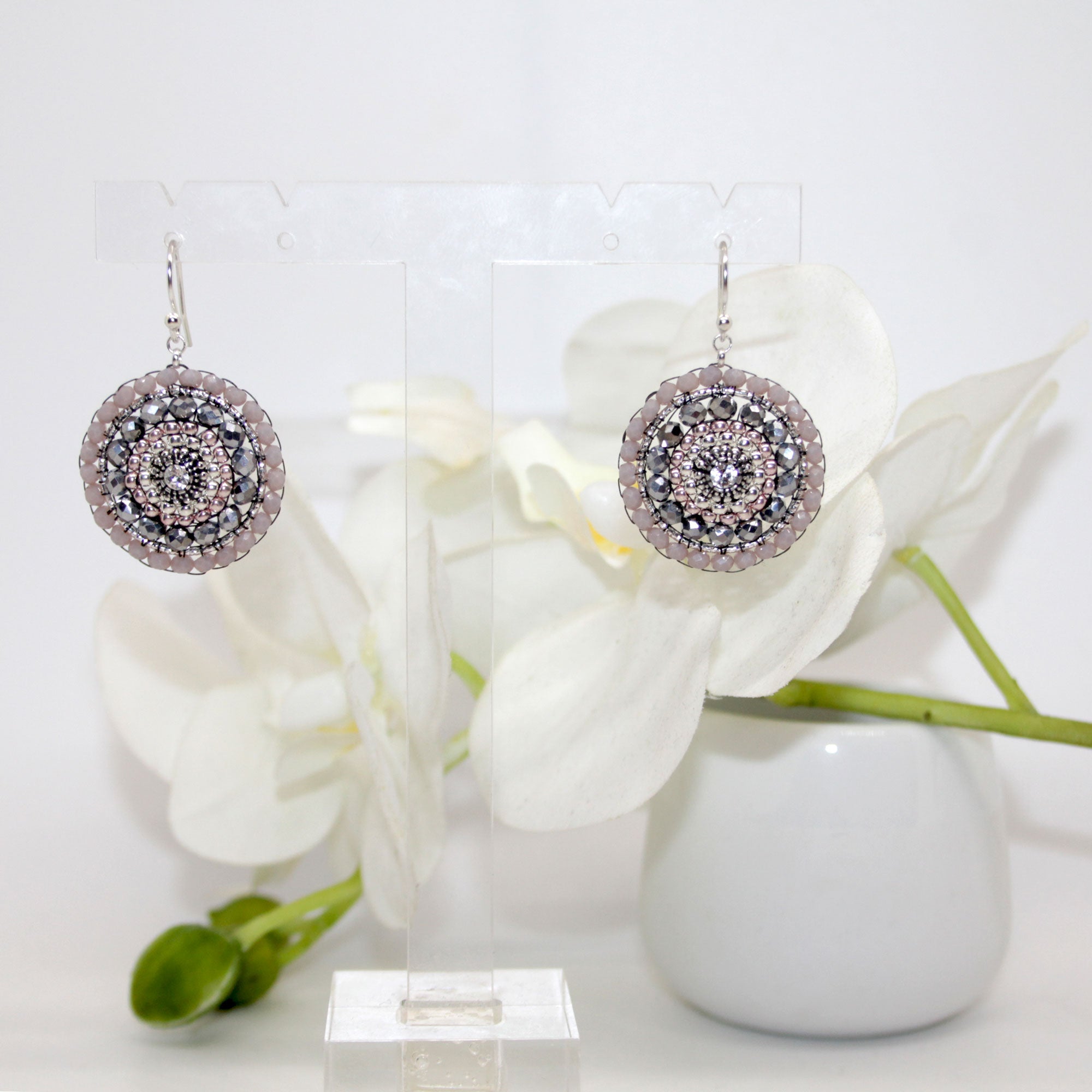 Roundup Girl Silver Rose Ohrring