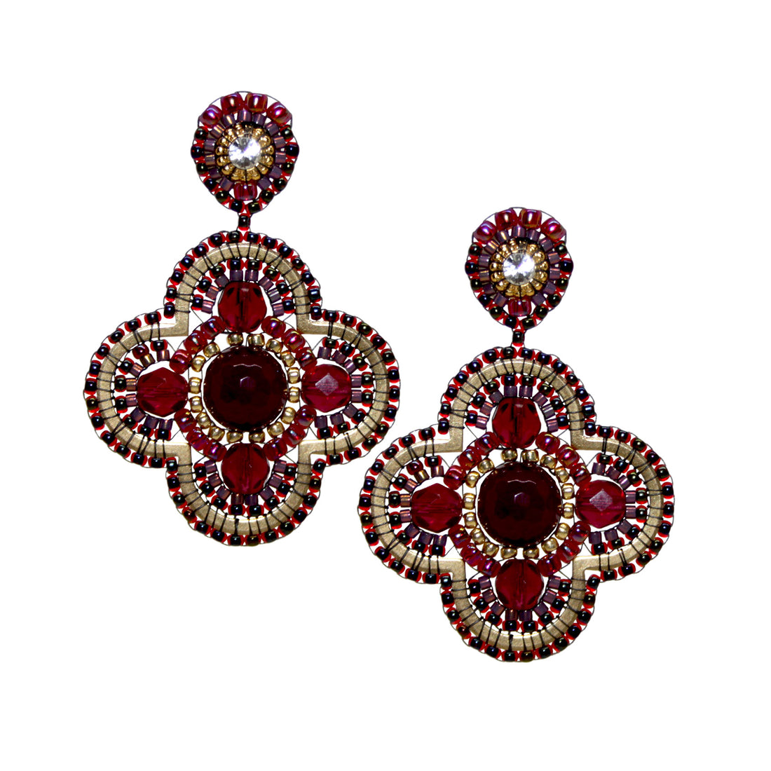 Lucky Clover Big Red Ohrring