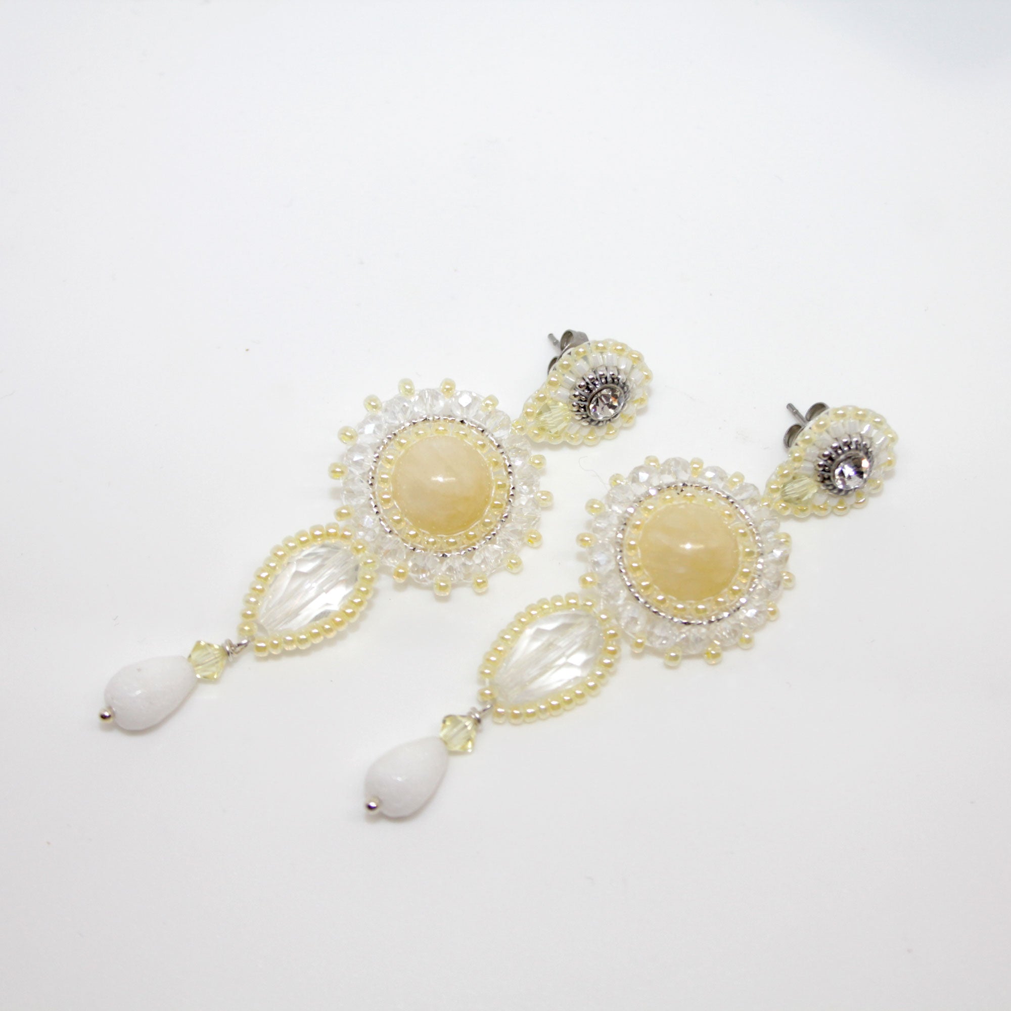 Yellow Sunshine Jade Ohrring