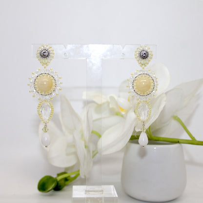 Yellow Sunshine Jade Ohrring