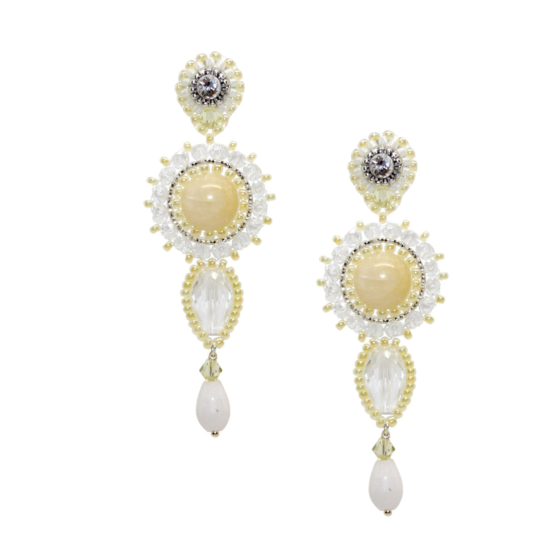 Yellow Sunshine Jade Ohrring
