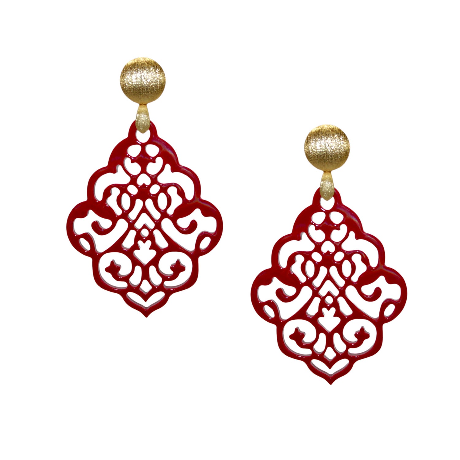 Jessy Rot Hornohrringe