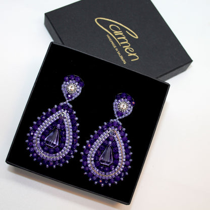Lila Drop Ohrring