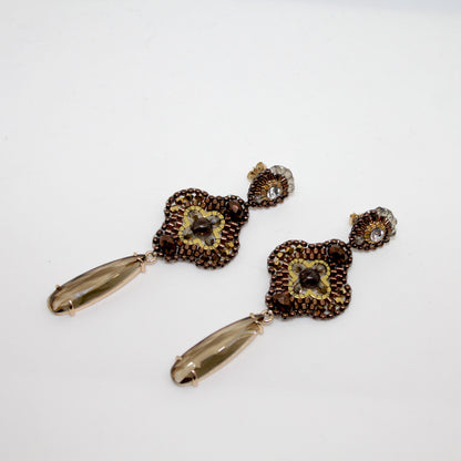 Lucky clover crystal Bronze Choco handgefertigt