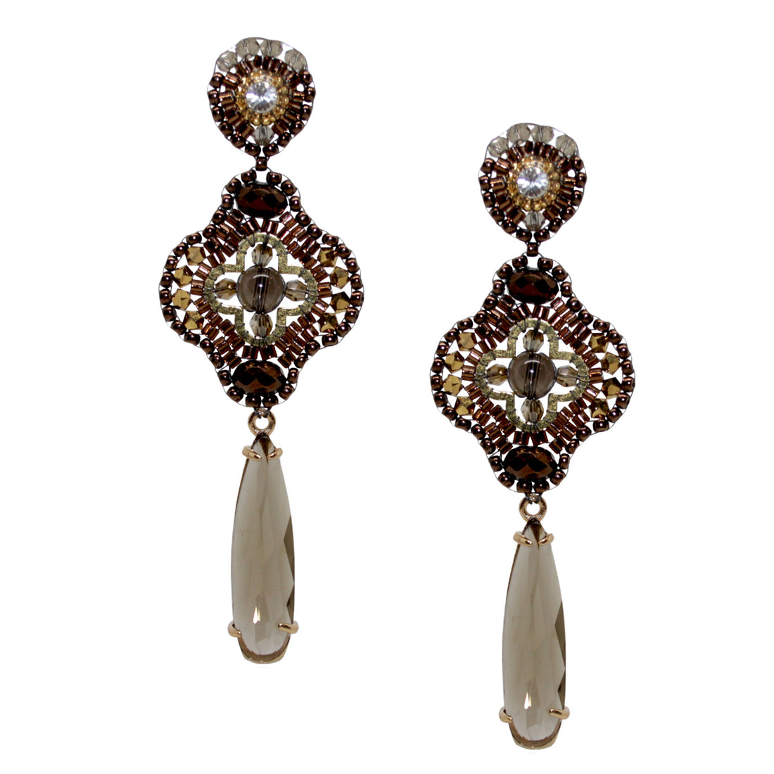 Lucky clover crystal Bronze Choco handgefertigt