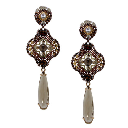 Lucky clover crystal Bronze Choco handgefertigt