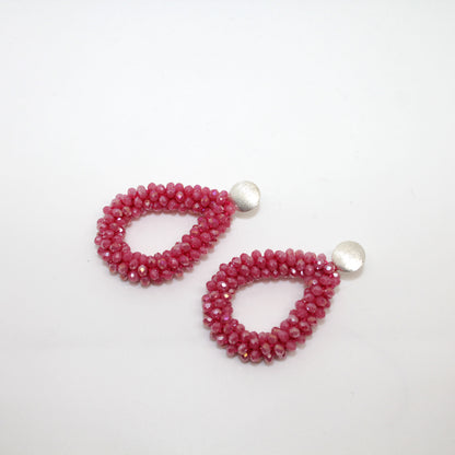 Glitzertropfen Rose Red Ohrring